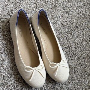 Rothy's Cream Ballet Flats with Bow size 9